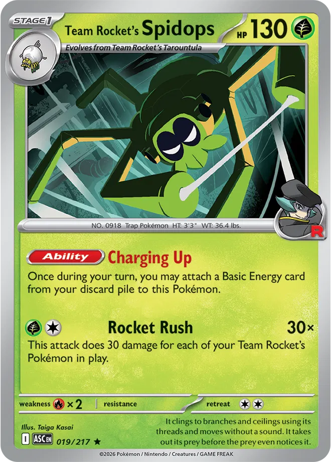 019/217 Team Rocket's Spidops - Holo | Pokemon Ascended Heroes