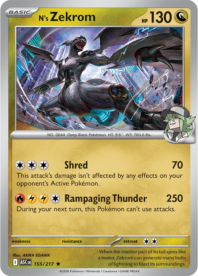 155/217 N's Zekrom - Holo | Pokemon Ascended Heroes