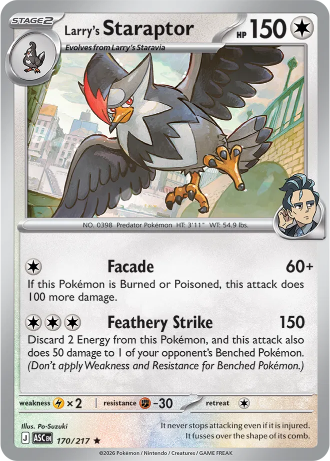 170/217 Larry's Staraptor - Holo | Pokemon Ascended Heroes