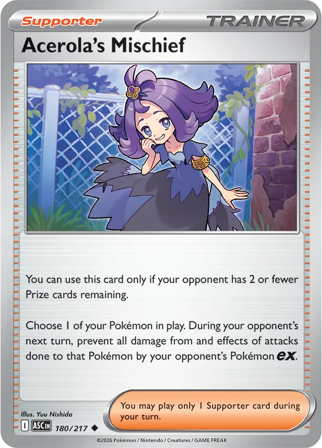 180/217 Acerola's Mischief - Reverse Holo | Pokemon Ascended Heroes