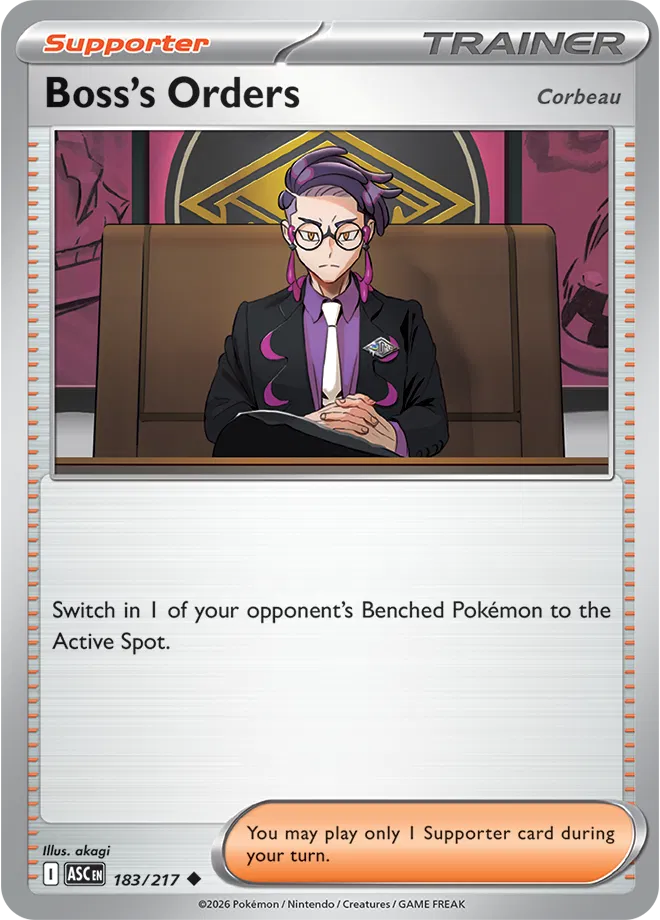 183/217 Boss's Orders - Reverse Holo | Pokemon Ascended Heroes