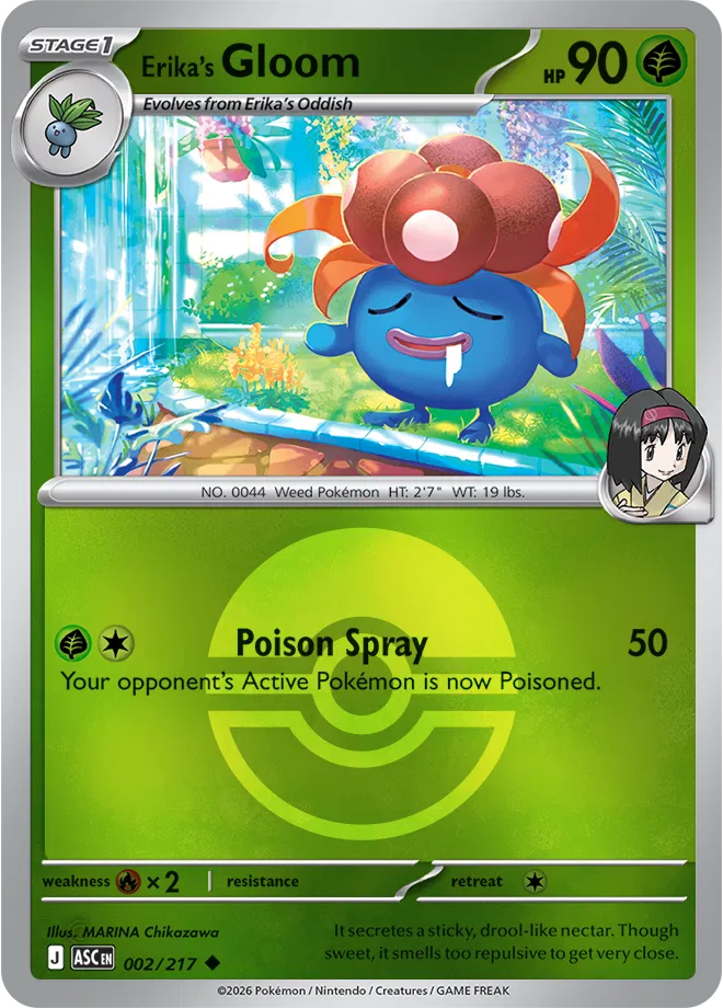 002/217 Erika's Gloom - Poke Ball Reverse Holo | Pokemon Ascended Heroes