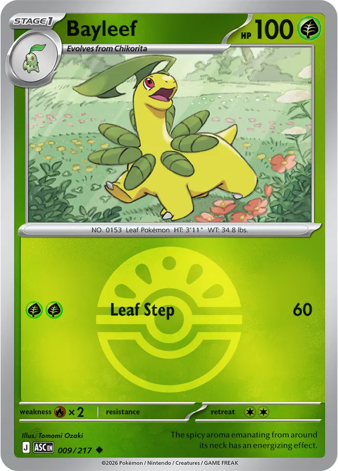 009/217 Bayleef - Friend Ball Reverse Holo | Pokemon Ascended Heroes