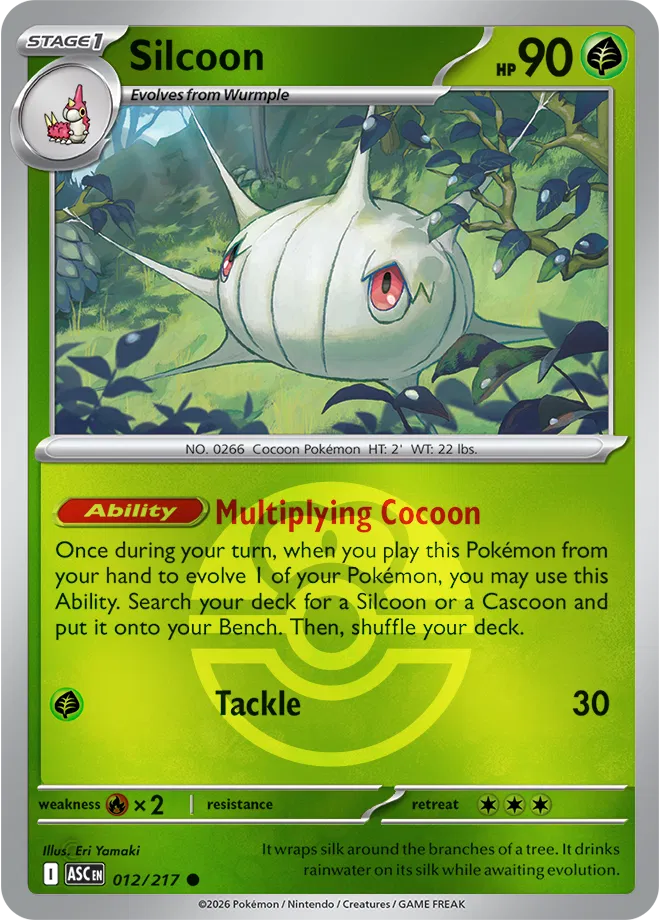 012/217 Silcoon - Love Ball Reverse Holo | Pokemon Ascended Heroes