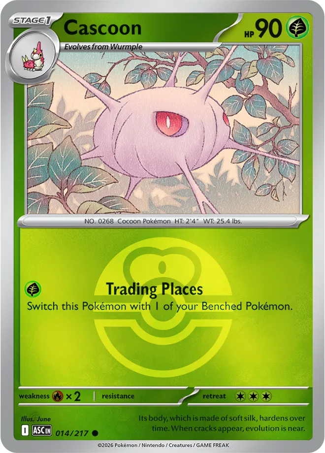 014/217 Cascoon - Love Ball Reverse Holo | Pokemon Ascended Heroes