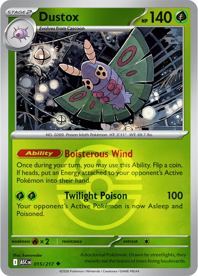 015/217 Dustox - Love Ball Reverse Holo | Pokemon Ascended Heroes