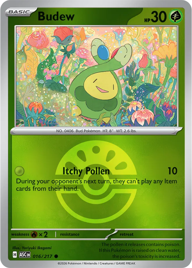 016/217 Budew - Friend Ball Reverse Holo | Pokemon Ascended Heroes