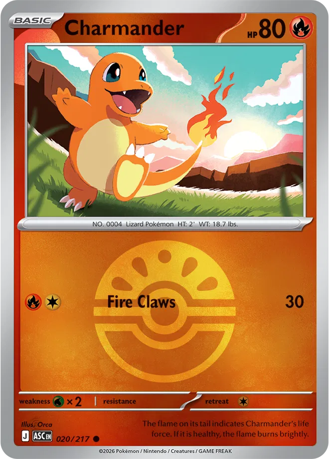 020/217 Charmander - Friend Ball Reverse Holo | Pokemon Ascended Heroes