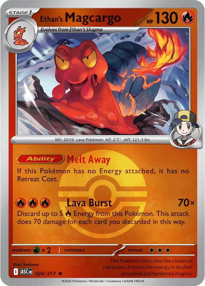024/217 Ethan's Magcargo - Poke Ball Reverse Holo | Pokemon Ascended Heroes