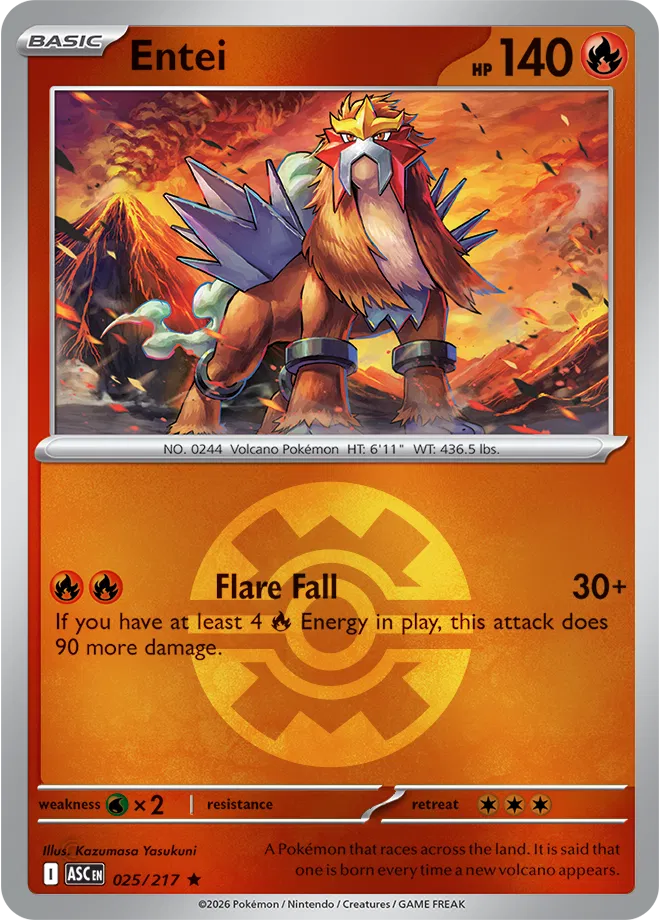 025/217 Entei - Quick Ball Reverse Holo | Pokemon Ascended Heroes