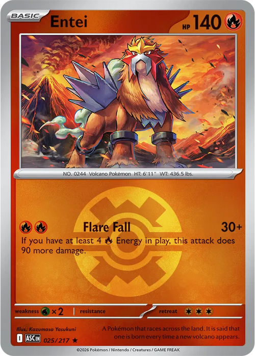 025/217 Entei - Quick Ball Reverse Holo | Pokemon Ascended Heroes