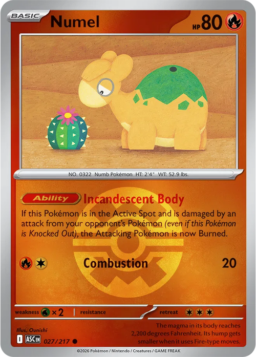 027/217 Numel - Quick Ball Reverse Holo | Pokemon Ascended Heroes