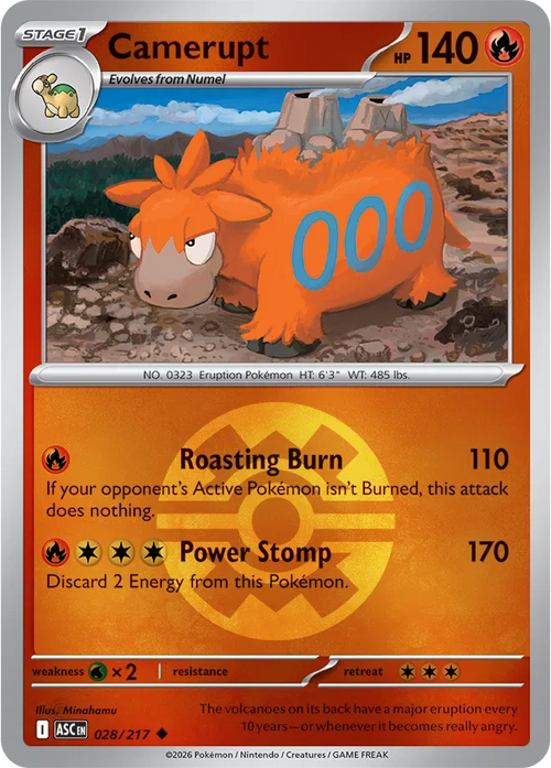 028/217 Camerupt - Quick Ball Reverse Holo | Pokemon Ascended Heroes
