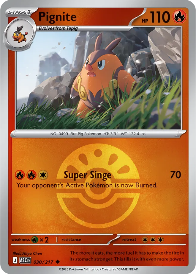030/217 Pignite - Friend Ball Reverse Holo | Pokemon Ascended Heroes