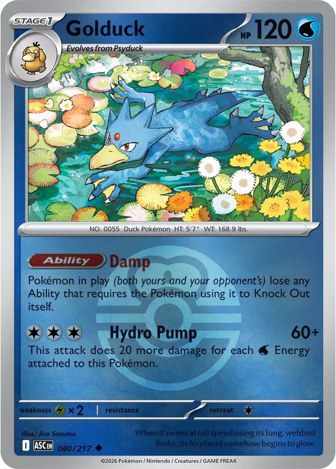 040/217 Golduck - Love Ball Reverse Holo | Pokemon Ascended Heroes