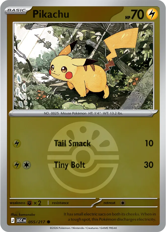055/217 Pikachu - Friend Ball Reverse Holo | Pokemon Ascended Heroes