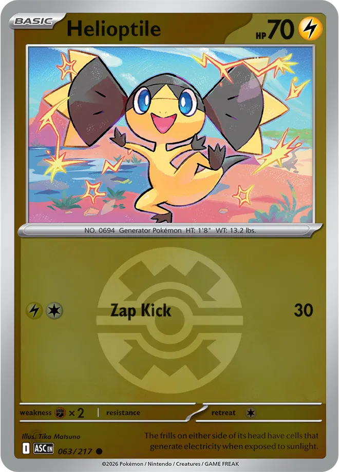063/217 Helioptile - Quick Ball Reverse Holo | Pokemon Ascended Heroes