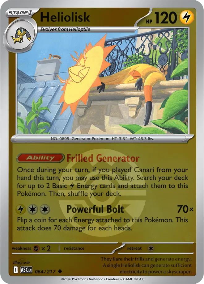064/217 Heliolisk - Quick Ball Reverse Holo | Pokemon Ascended Heroes