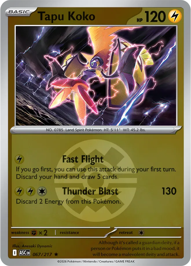 067/217 Tapu Koko - Quick Ball Reverse Holo | Pokemon Ascended Heroes