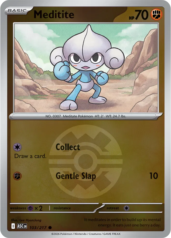 103/217 Meditite - Quick Ball Reverse Holo | Pokemon Ascended Heroes