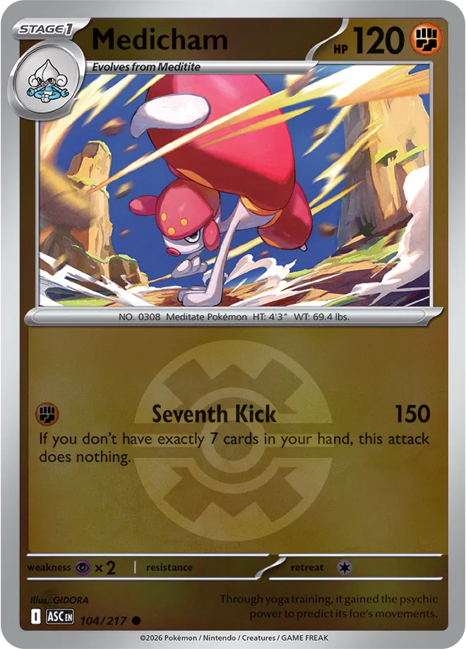 104/217 Medicham - Quick Ball Reverse Holo | Pokemon Ascended Heroes