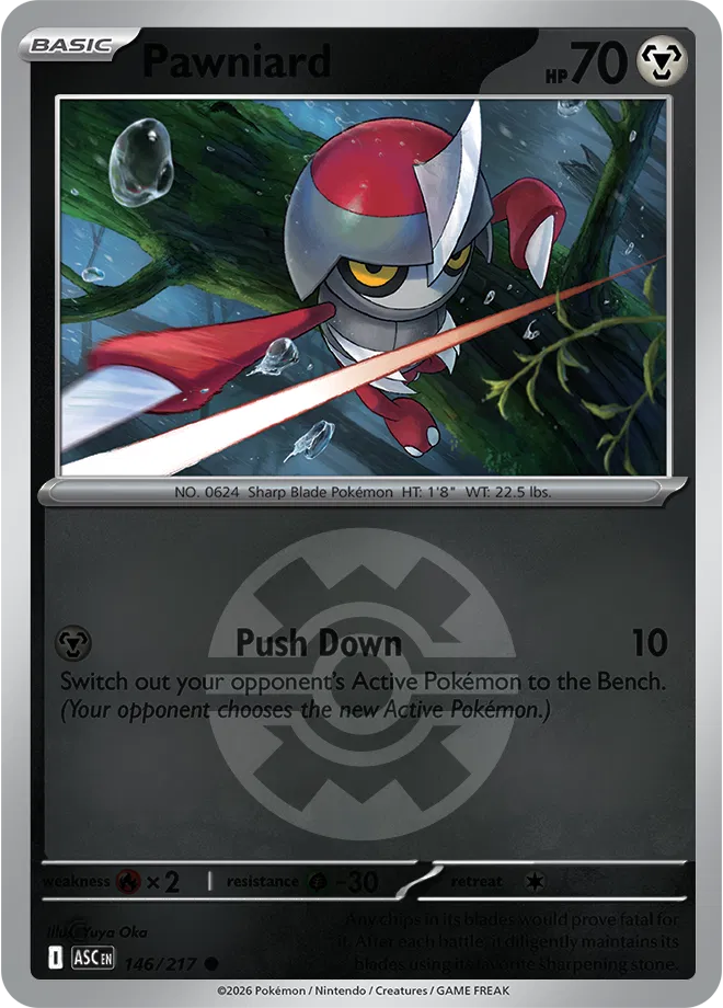 146/217 Pawniard - Quick Ball Reverse Holo | Pokemon Ascended Heroes
