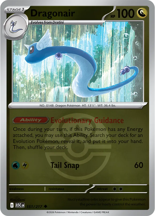 151/217 Dragonair - Love Ball Reverse Holo | Pokemon Ascended Heroes