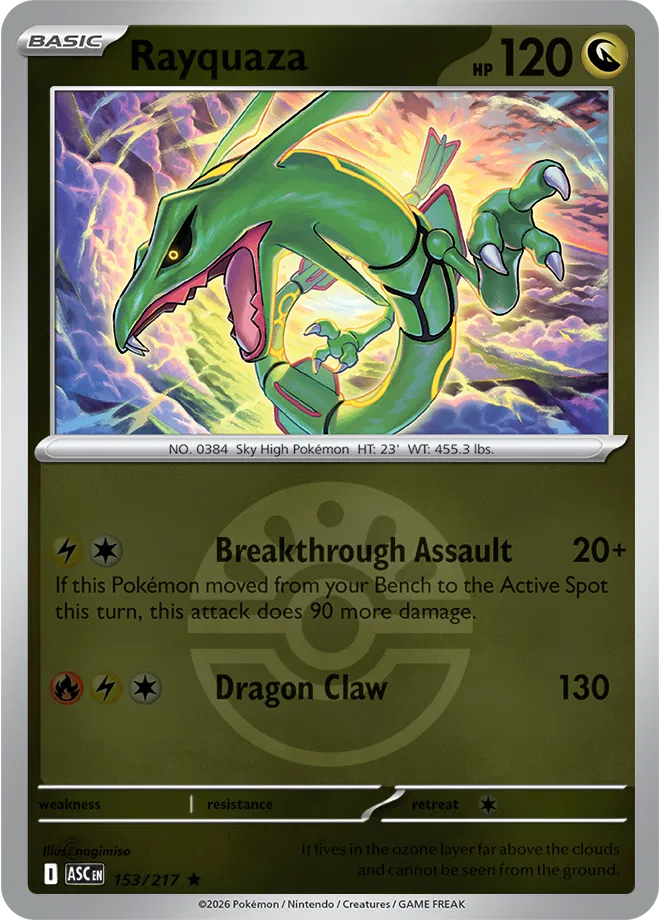 153/217 Rayquaza - Friend Ball Reverse Holo | Pokemon Ascended Heroes