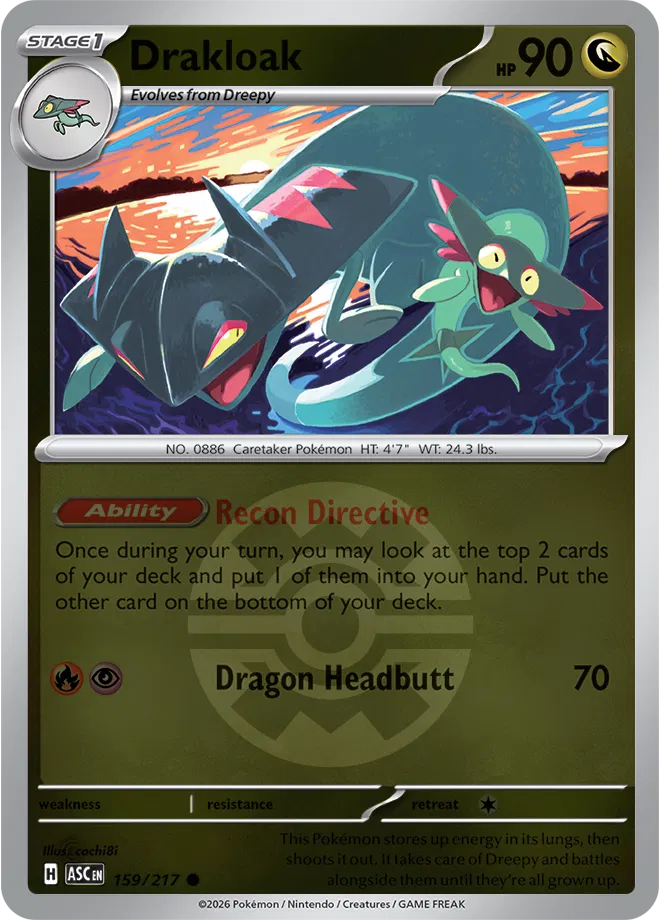 159/217 Drakloak - Quick Ball Reverse Holo | Pokemon Ascended Heroes