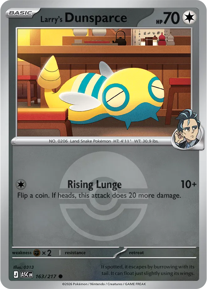 163/217 Larry's Dunsparce - Poke Ball Reverse Holo | Pokemon Ascended Heroes