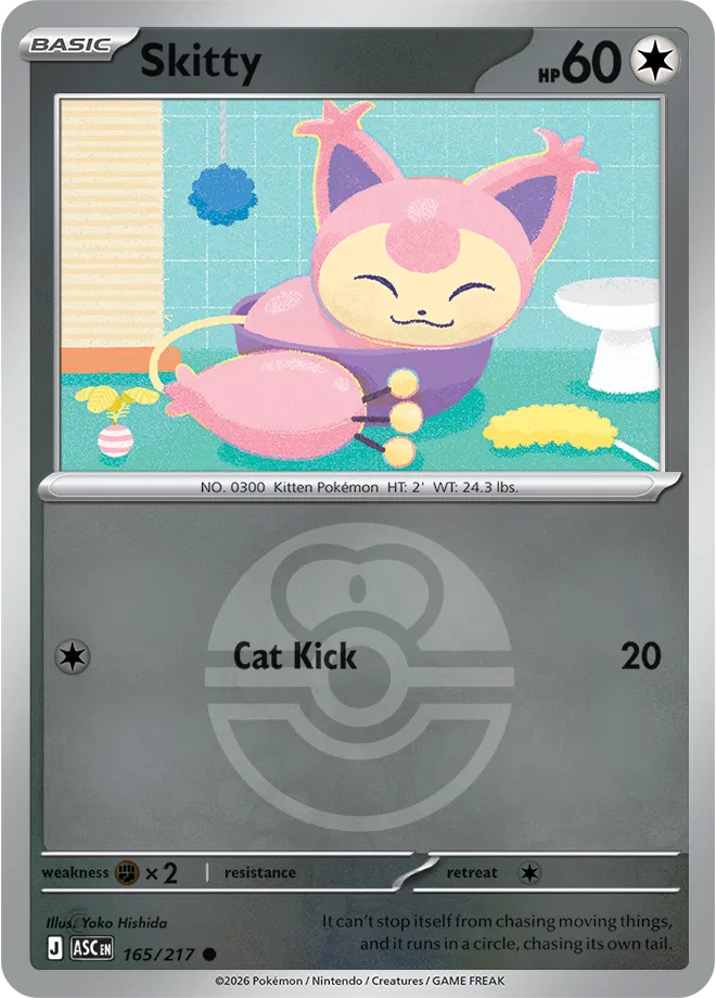 165/217 Skitty - Love Ball Reverse Holo | Pokemon Ascended Heroes