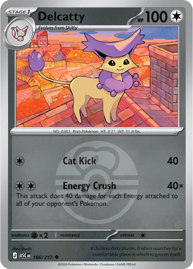 166/217 Delcatty - Love Ball Reverse Holo | Pokemon Ascended Heroes