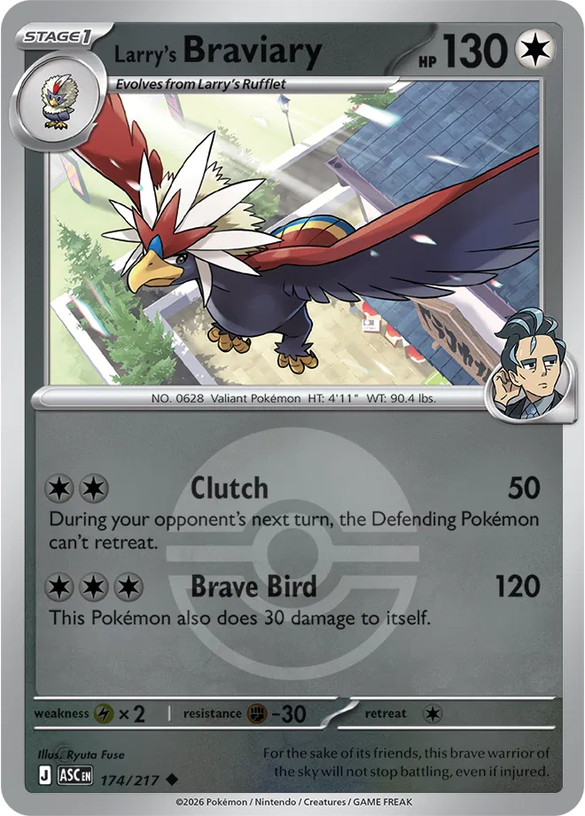 174/217 Larry's Braviary - Poke Ball Reverse Holo | Pokemon Ascended Heroes