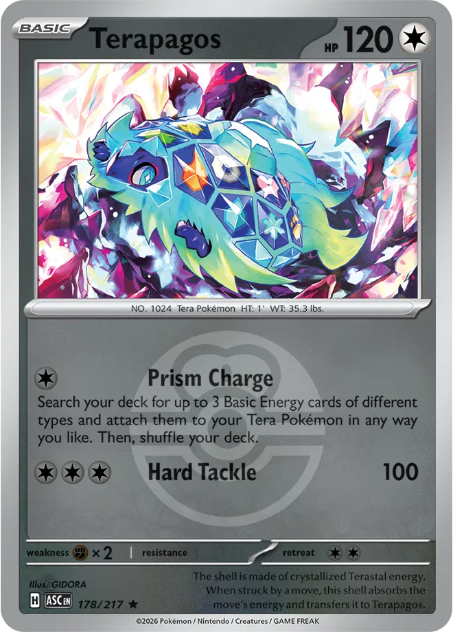 178/217 Terapagos - Love Ball Reverse Holo | Pokemon Ascended Heroes