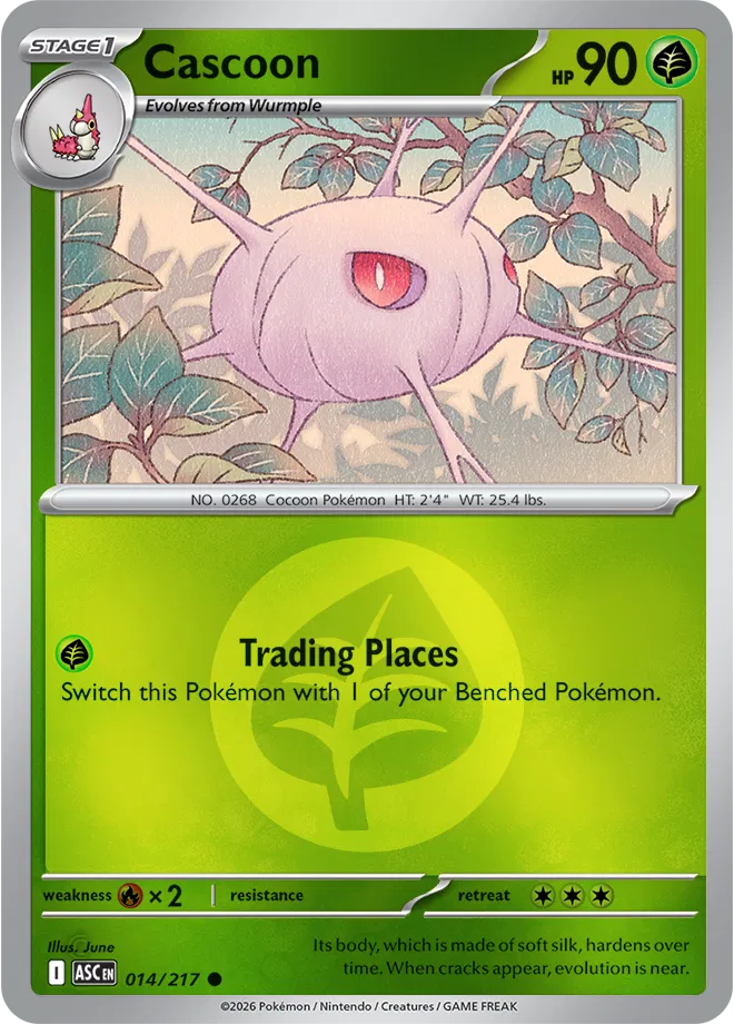 014/217 Cascoon - Energy Symbol Reverse Holo | Pokemon Ascended Heroes