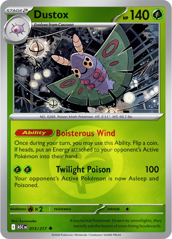 015/217 Dustox - Energy Symbol Reverse Holo | Pokemon Ascended Heroes