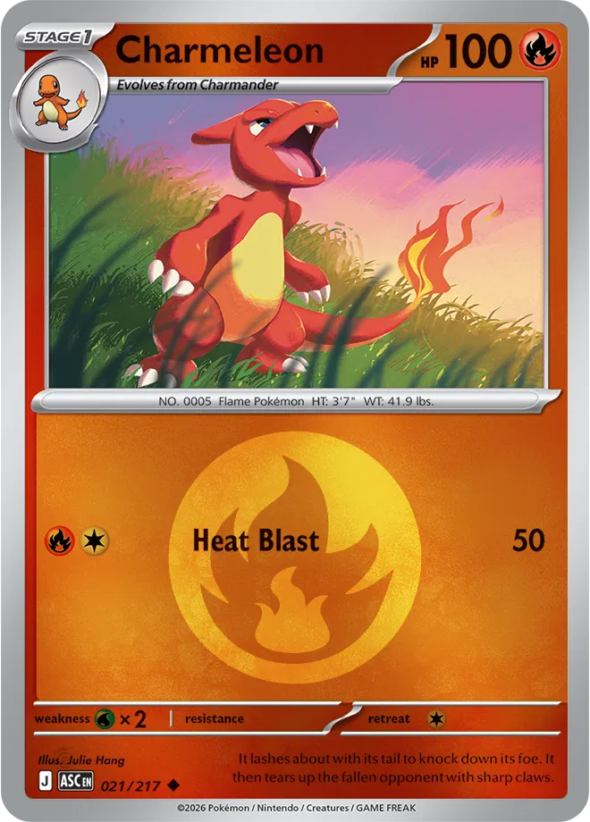 021/217 Charmeleon - Energy Symbol Reverse Holo | Pokemon Ascended Heroes