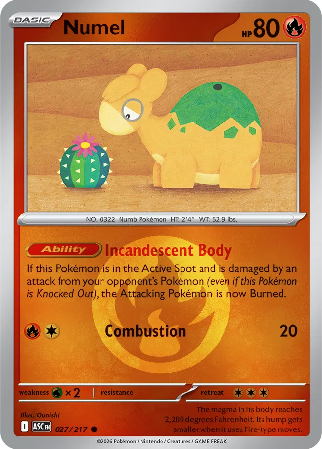 027/217 Numel - Energy Symbol Reverse Holo | Pokemon Ascended Heroes