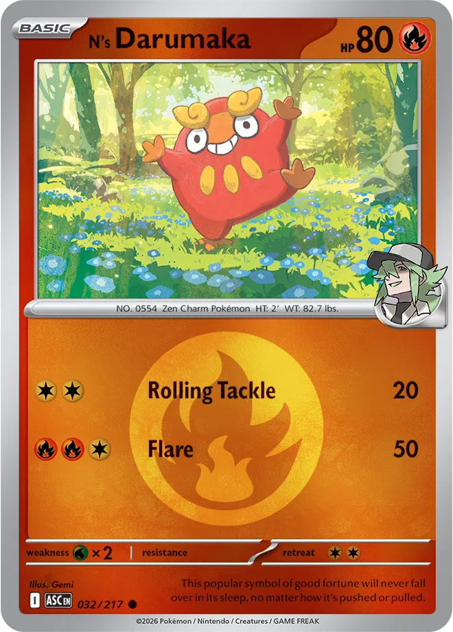 032/217 N's Darumaka - Energy Symbol Reverse Holo | Pokemon Ascended Heroes