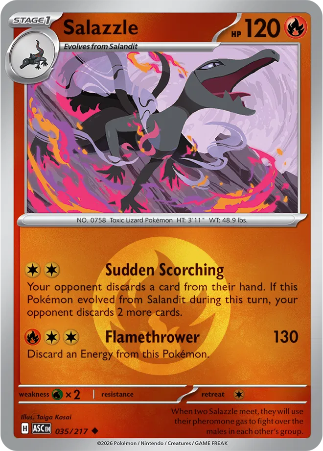 035/217 Salazzle - Energy Symbol Reverse Holo | Pokemon Ascended Heroes