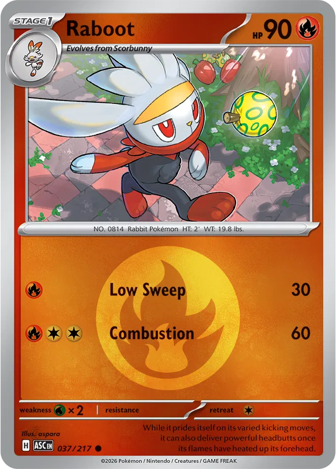 037/217 Raboot - Energy Symbol Reverse Holo | Pokemon Ascended Heroes