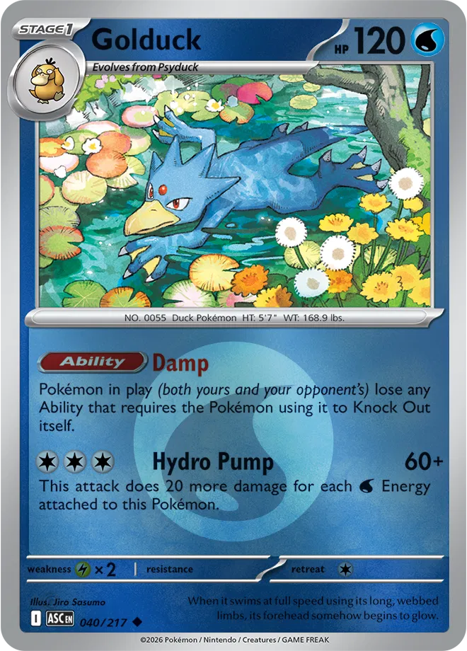 040/217 Golduck - Energy Symbol Reverse Holo | Pokemon Ascended Heroes
