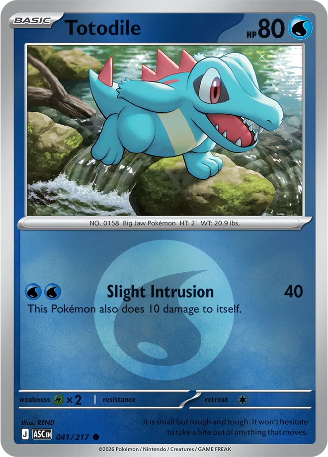 041/217 Totodile - Energy Symbol Reverse Holo | Pokemon Ascended Heroes