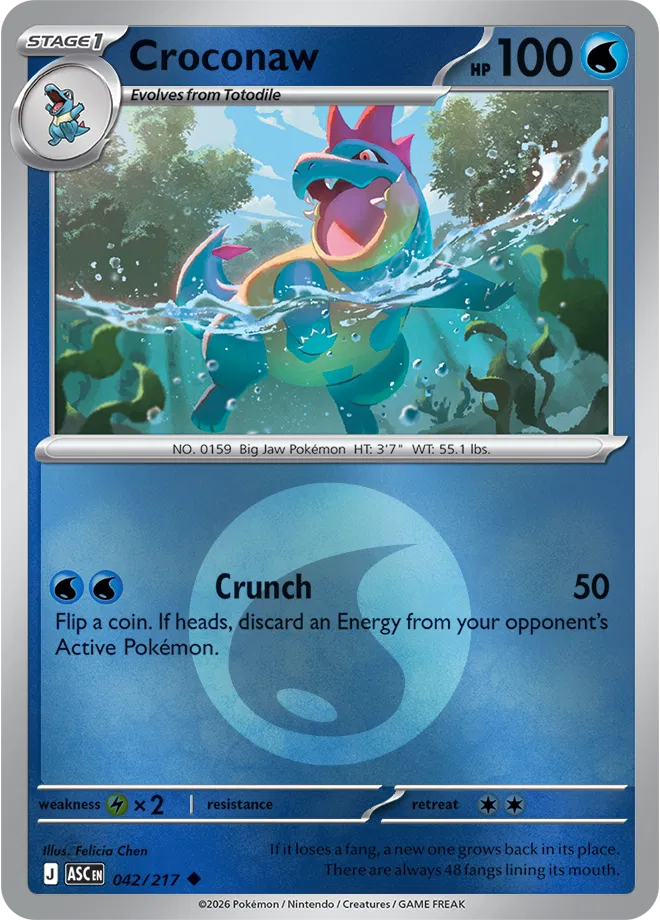 042/217 Croconaw - Energy Symbol Reverse Holo | Pokemon Ascended Heroes