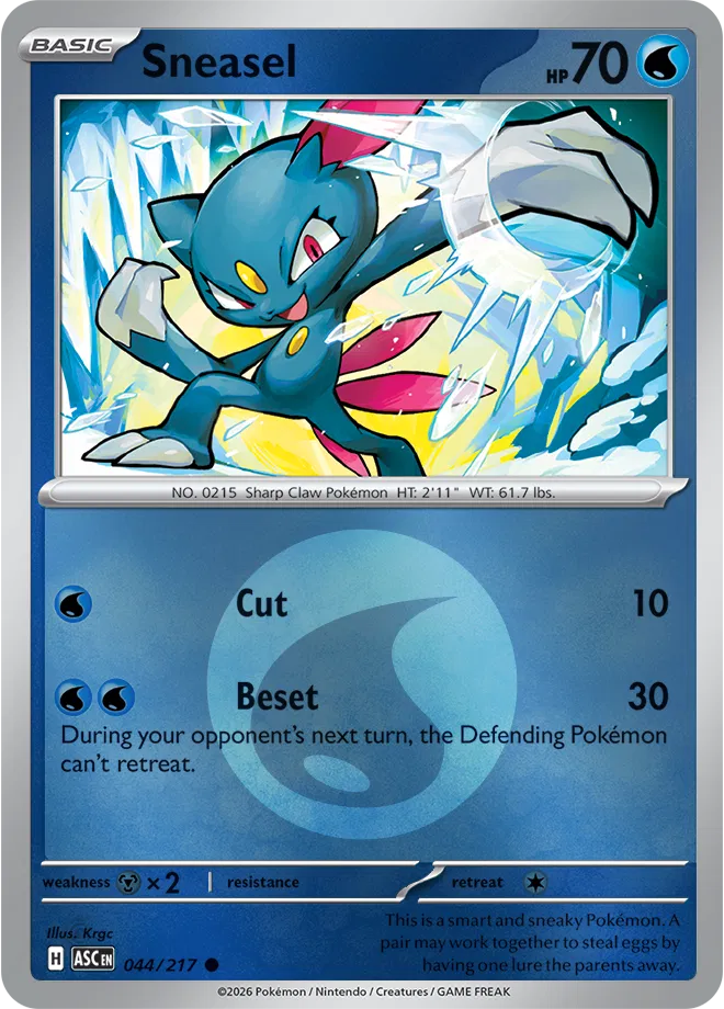 044/217 Sneasel - Energy Symbol Reverse Holo | Pokemon Ascended Heroes