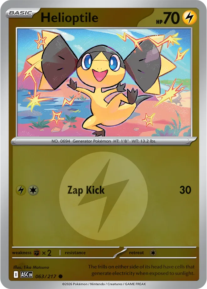 063/217 Helioptile - Energy Symbol Reverse Holo | Pokemon Ascended Heroes