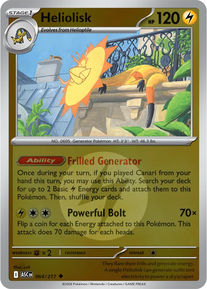064/217 Heliolisk - Energy Symbol Reverse Holo | Pokemon Ascended Heroes