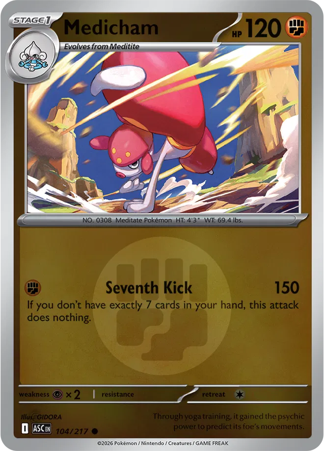 104/217 Medicham - Energy Symbol Reverse Holo | Pokemon Ascended Heroes