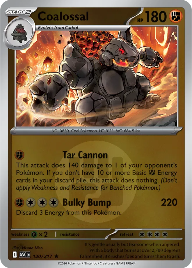 120/217 Coalossal - Energy Symbol Reverse Holo | Pokemon Ascended Heroes