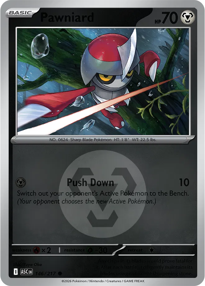 146/217 Pawniard - Energy Symbol Reverse Holo | Pokemon Ascended Heroes